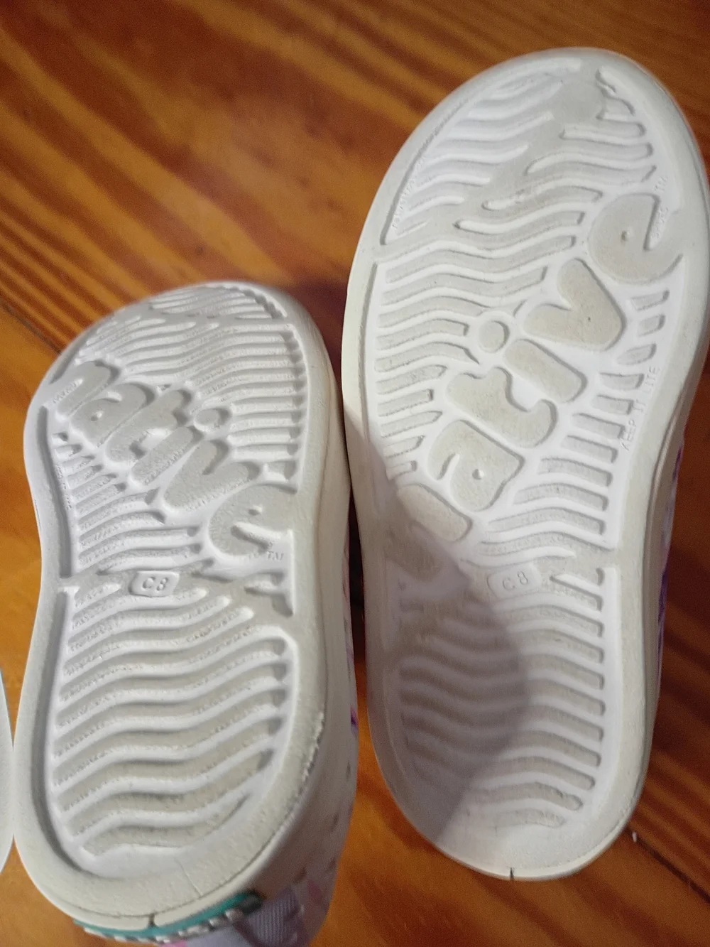 Native Kids Shoes — White with Pink & Purple Graphic Slip-On